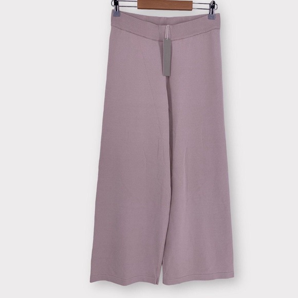 NWT One Grey Day High Rise Wide Leg Knit Pants Beige M